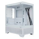 Case Gamer Quimera  QM-T2QF-3WHT Con Vidrio Templado y Malla Frontal Color Blanco